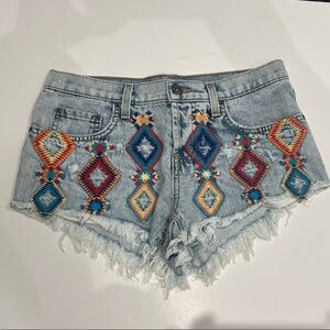 Embroidered Denim Women Shorts Carmar size 28
